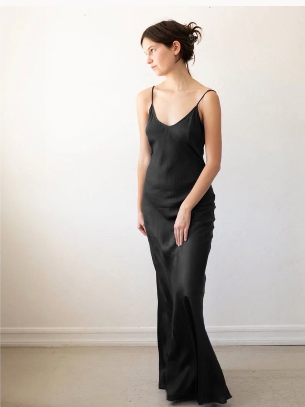 NWT Bias Black Slip Maxi Dress with adjustable Straps